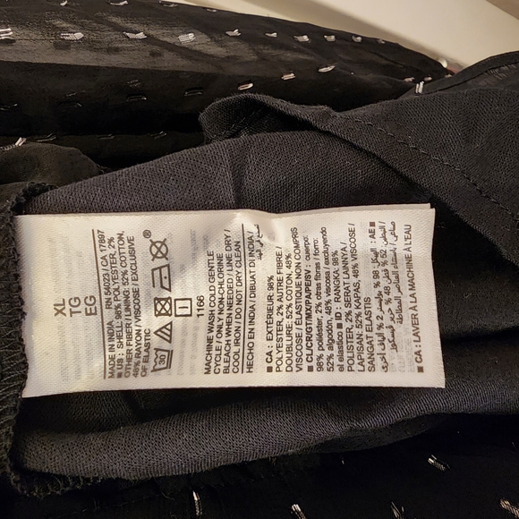 Black Sheer Sleeves Dress with Polka Dots - Picture 4 of 4